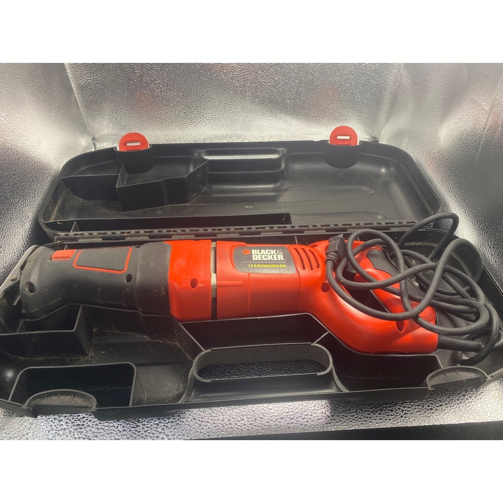 Black & Decker 7.5A Reciprocating Saw Corded Power Tool with Hard Case RS600P